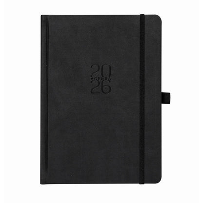 Agenda 2026 Artel Formato Día Por Página Color Negro Con Elástico
