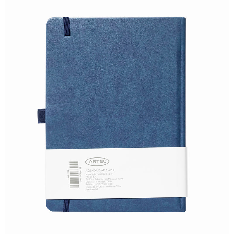 Agenda 2026 Artel Formato Día Por Página Color Azul Con Elástico