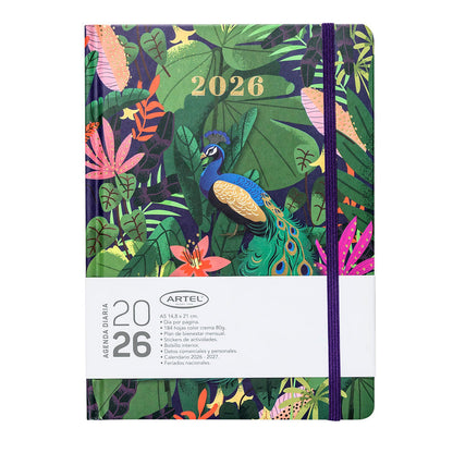Agenda 2026 Artel Formato Día Por Página Diseño Jungla Tropical