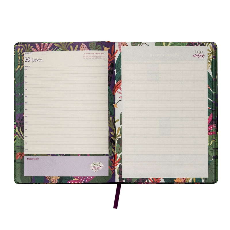 Agenda 2026 Artel Formato Día Por Página Diseño Jungla Tropical