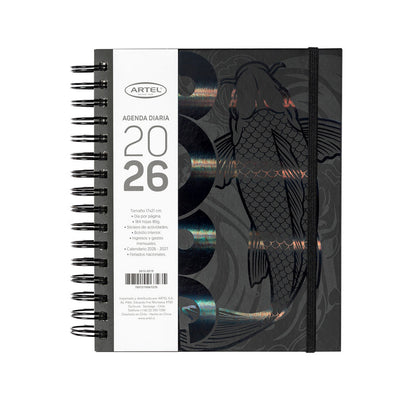 Agenda 2026 Artel Espiral Día Por Página Diseño Pez Coi