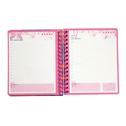 Agenda 2026 Artel Espiral Formato Día Por Página Diseño Bloom