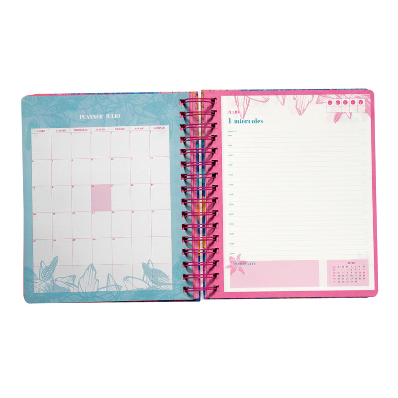 Agenda 2026 Artel Espiral Formato Día Por Página Diseño Bloom