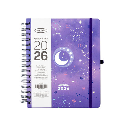 Agenda 2026 Artel Espiral Formato Día Por Página Diseño Astral