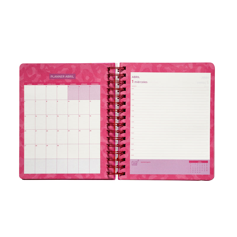 Agenda 2026 Artel Espiral Formato Día Por Página Diseño Power Pink