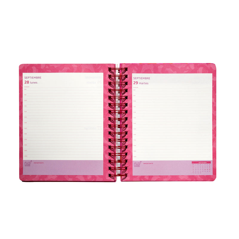 Agenda 2026 Artel Espiral Formato Día Por Página Diseño Power Pink