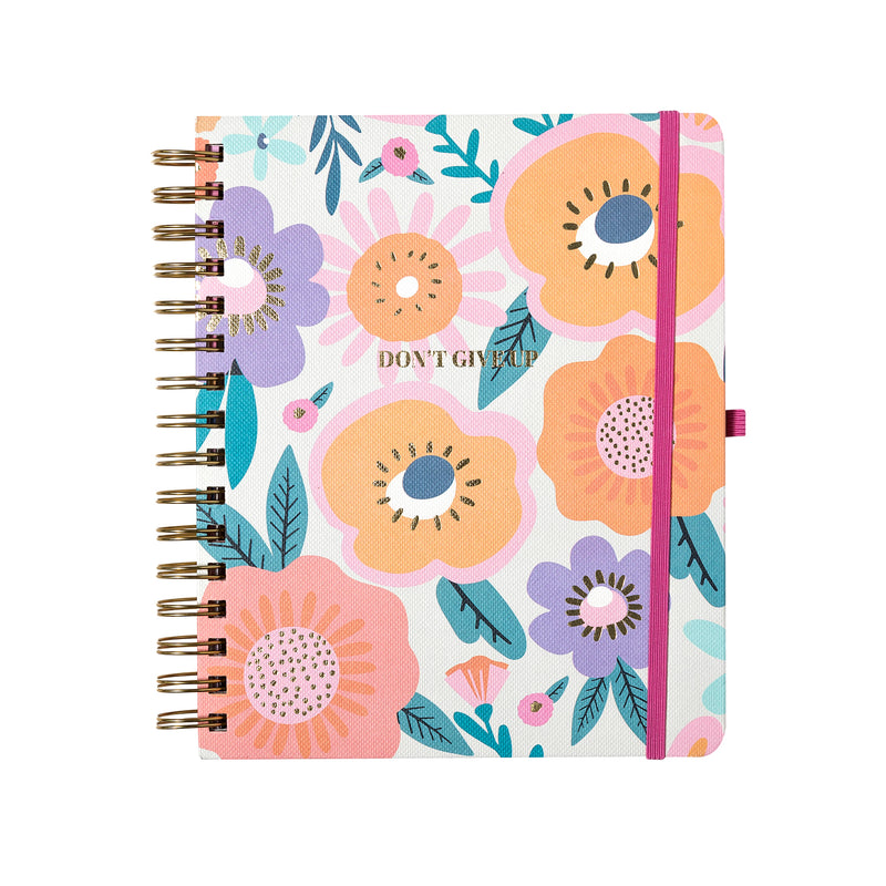Planner 12 Meses Artel Espiral Con Separador Diseño Big Flower