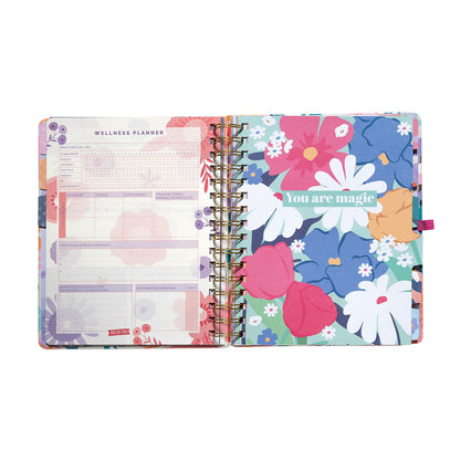Planner 12 Meses Artel Espiral Con Separador Diseño Big Flower