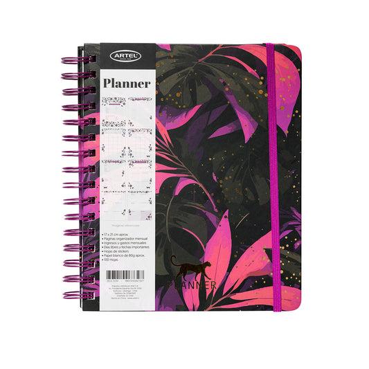Planner 12 Meses Artel Espiral Con Separador Diseño Tiger