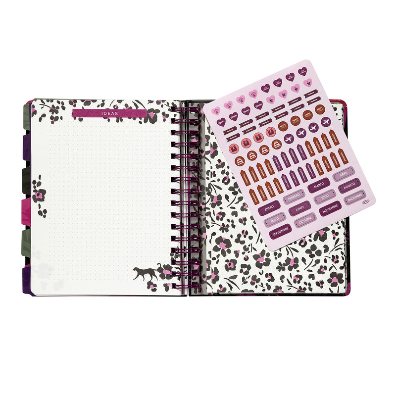 Planner 12 Meses Artel Espiral Con Separador Diseño Tiger