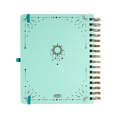 Planner 12 Meses Artel Espiral Con Separador Diseño Cósmico