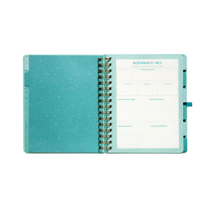Planner 12 Meses Artel Espiral Con Separador Diseño Cósmico