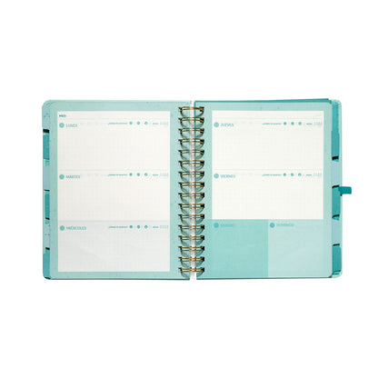 Planner 12 Meses Artel Espiral Con Separador Diseño Cósmico