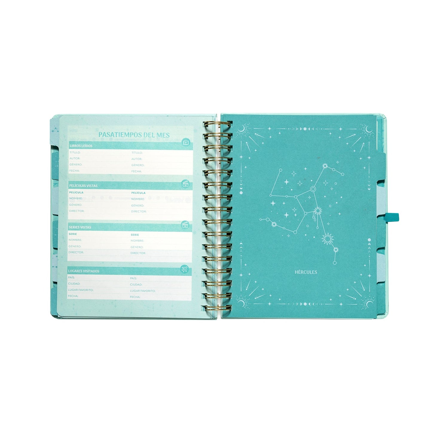 Planner 12 Meses Artel Espiral Con Separador Diseño Cósmico