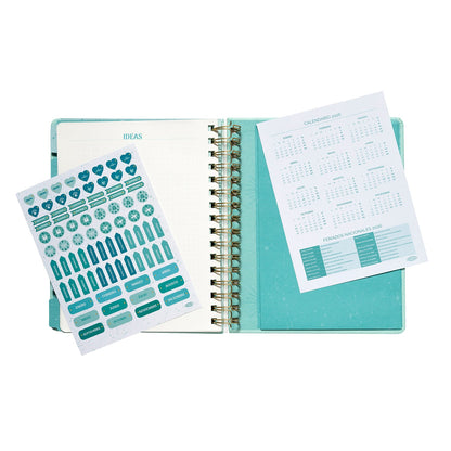 Planner 12 Meses Artel Espiral Con Separador Diseño Cósmico