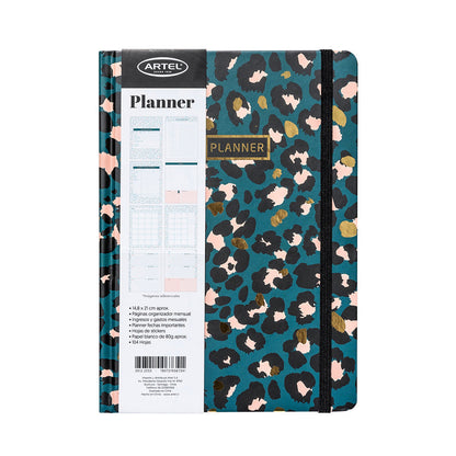 Planner 12 Meses Artel Empastado Diseño Panter Print