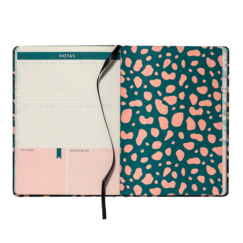 Planner 12 Meses Artel Empastado Diseño Panter Print