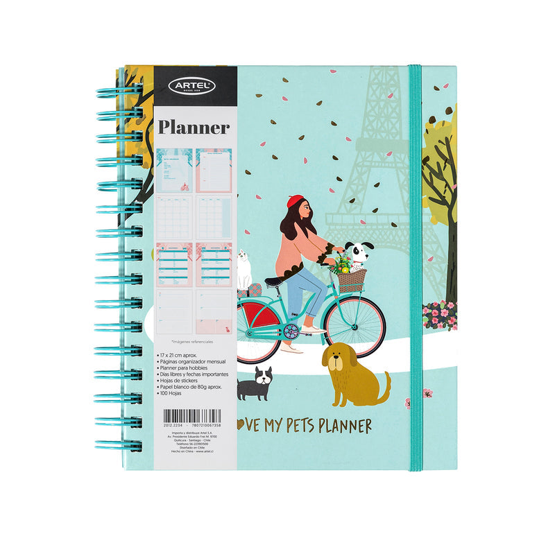 Planner 12 Meses Artel Espiral Diseño My Pet Planner