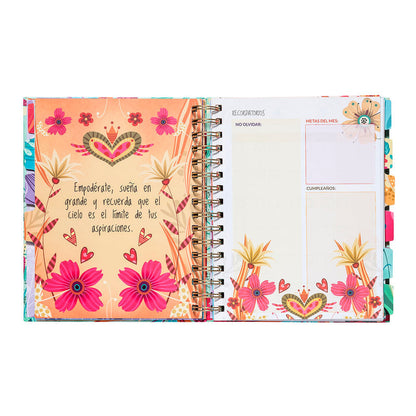 Planner 12 Meses Artel Espiral Con Separados Diseño Deco Daniela