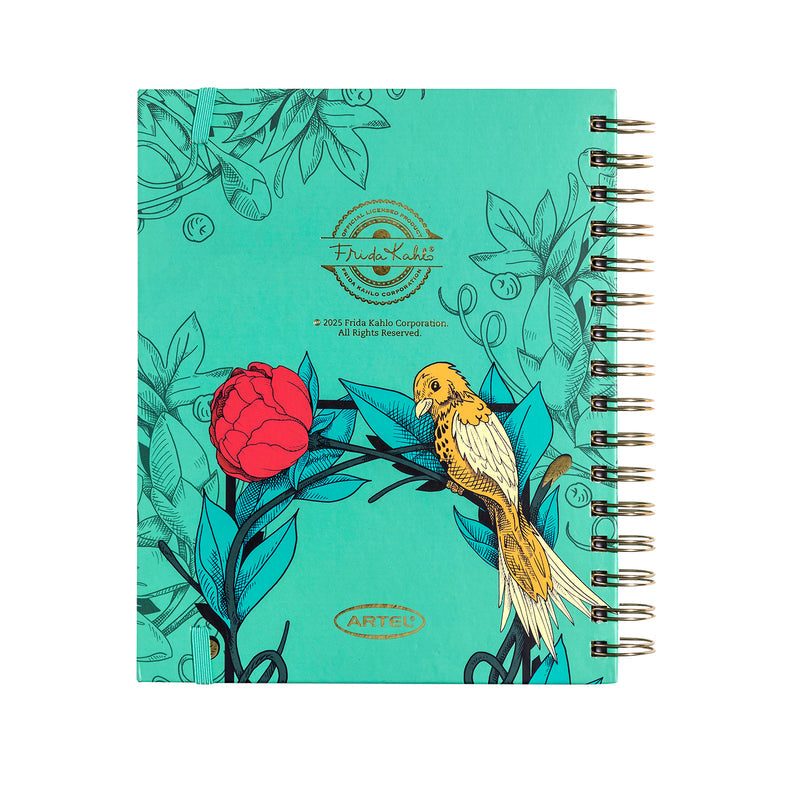 Planner 12 Meses Artel Espiral Con Separadores Diseño Frida Kahlo