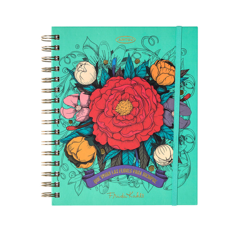 Planner 12 Meses Artel Espiral Con Separadores Diseño Frida Kahlo