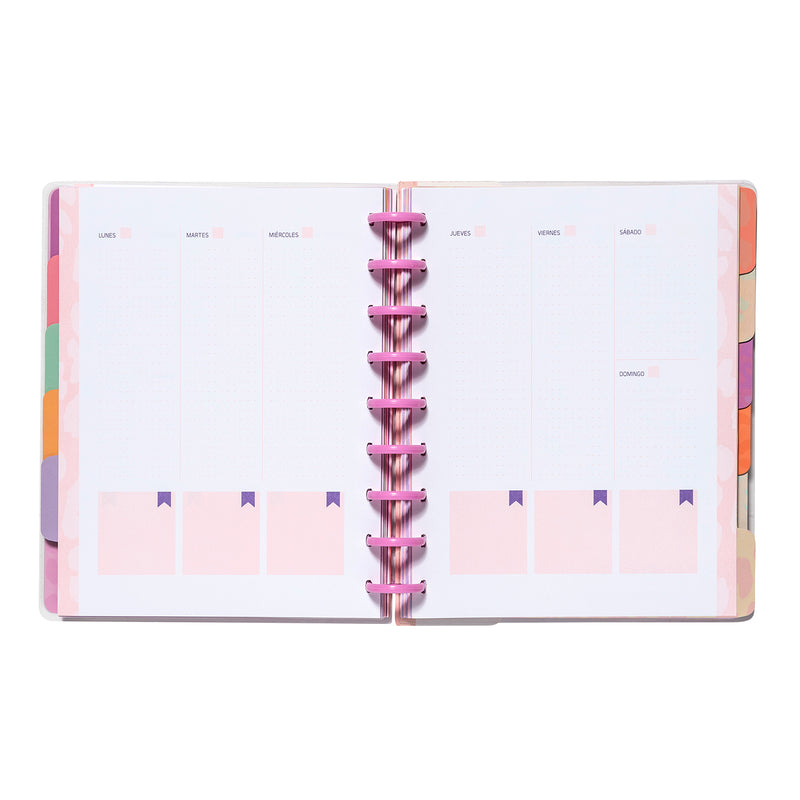 Planner 12 Meses Artel Discos Diseño Animal Pink