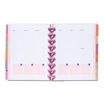 Planner 12 Meses Artel Discos Diseño Animal Pink