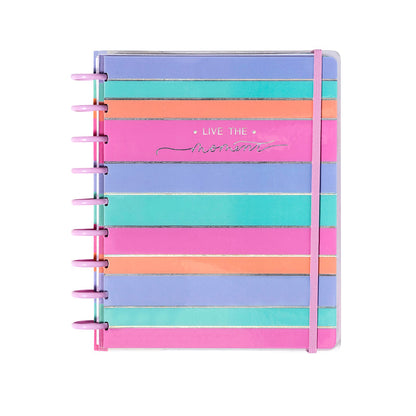 Planner 12 Meses Artel Discos Diseño Franja Pastel