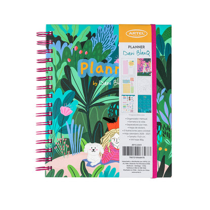 Planner 12 Meses Artel Espiral Con Separador Diseño Dani Blanq Selva