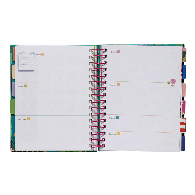 Planner 12 Meses Artel Espiral Con Separador Diseño Dani Blanq Selva