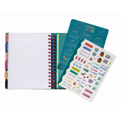 Planner 12 Meses Artel Espiral Con Separador Diseño Dani Blanq Selva
