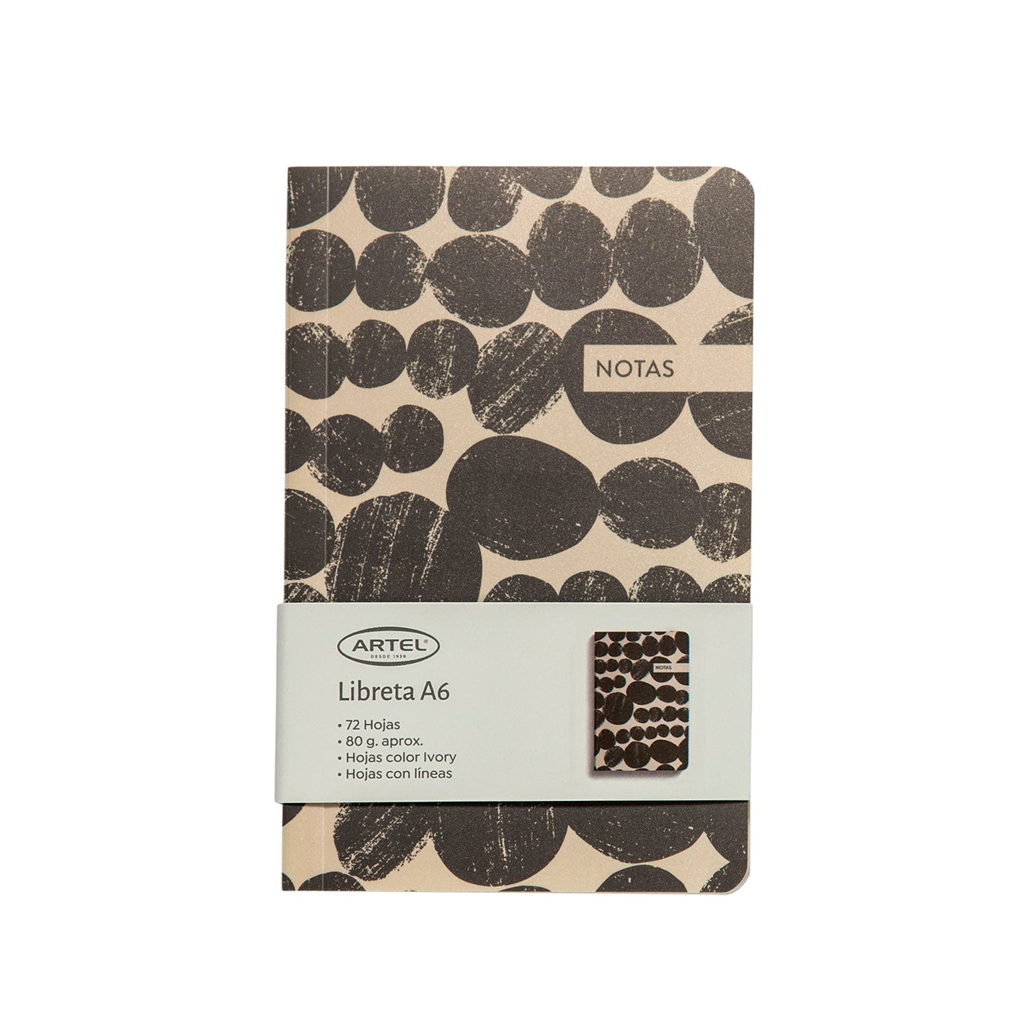 Libreta A6 PP textura gris