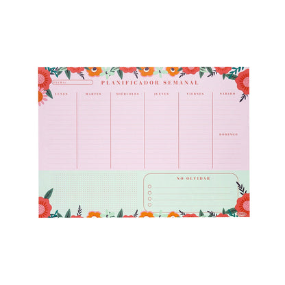 Planificador Semanal Artel Diseño Flores