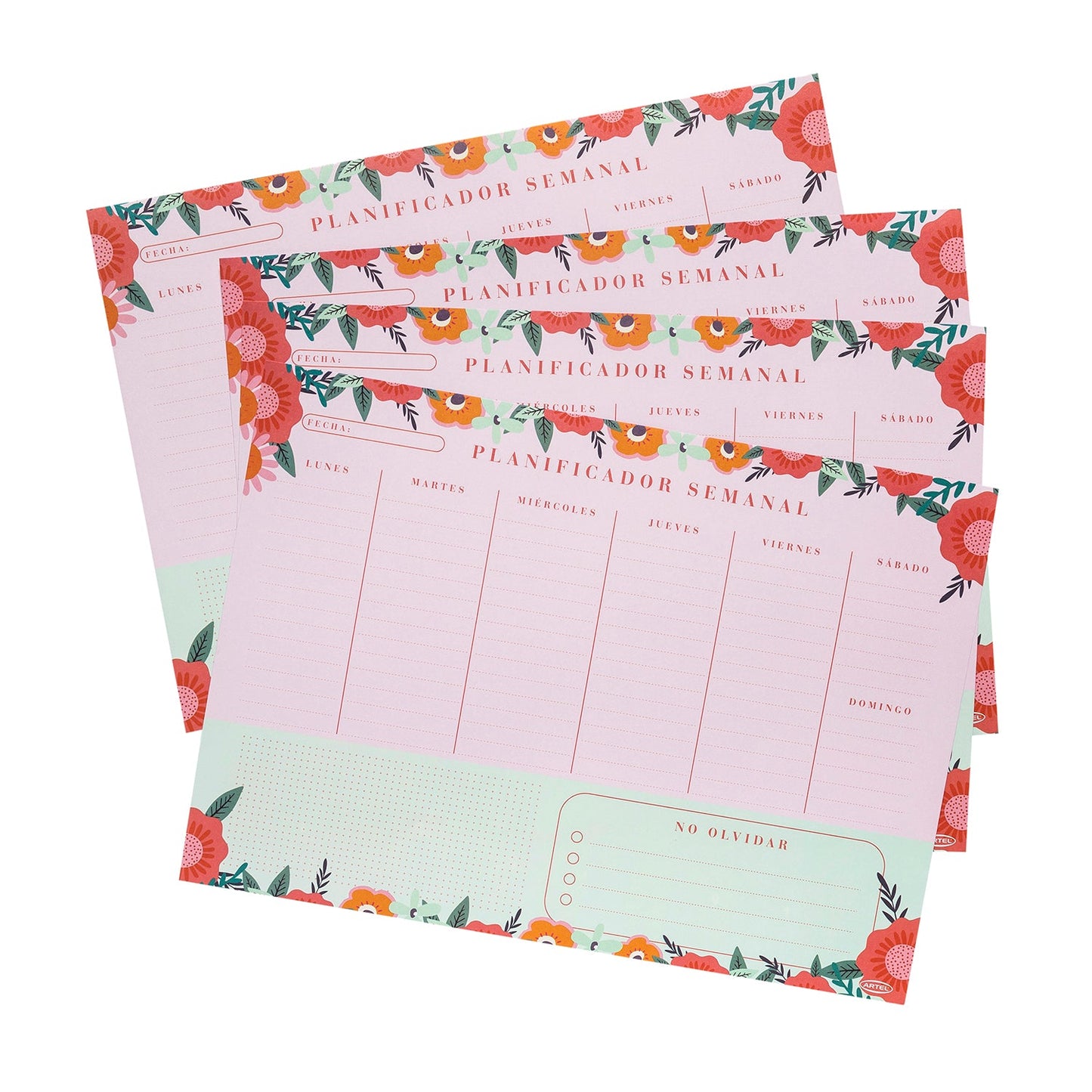 Planificador Semanal Artel Diseño Flores