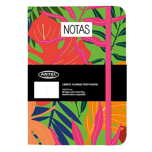 Libreta Artel FlowersTropi Puntos 88h