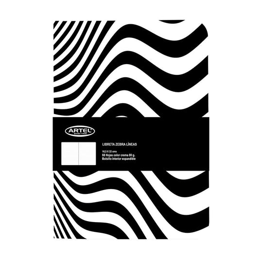 Libreta Artel Zebra 88 Hojas de Líneas