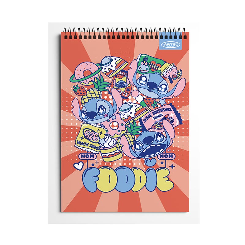 Croquera 21x32 Stitch Foodie 80 Hojas Artel