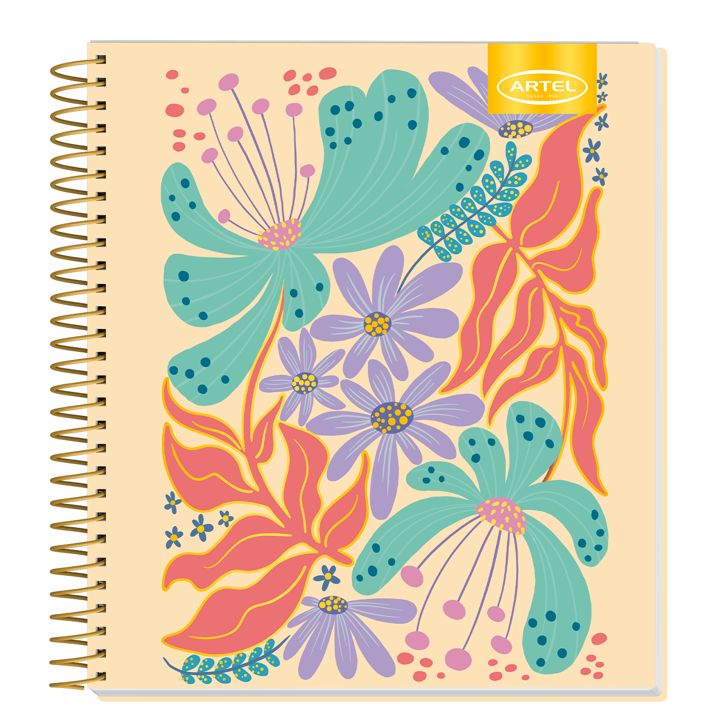Cuaderno Book Artel 120 Hojas 7Mm Flores