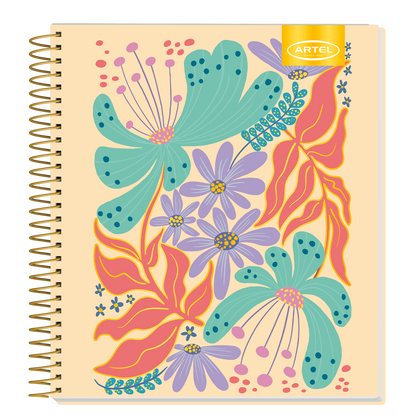 Cuaderno Book Artel 120 Hojas 7Mm Flores