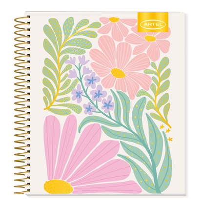 Cuaderno Book Artel 120 Hojas 7Mm Flores