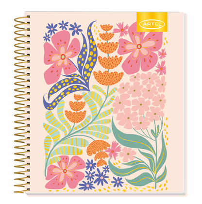 Cuaderno Book Artel 120 Hojas 7Mm Flores
