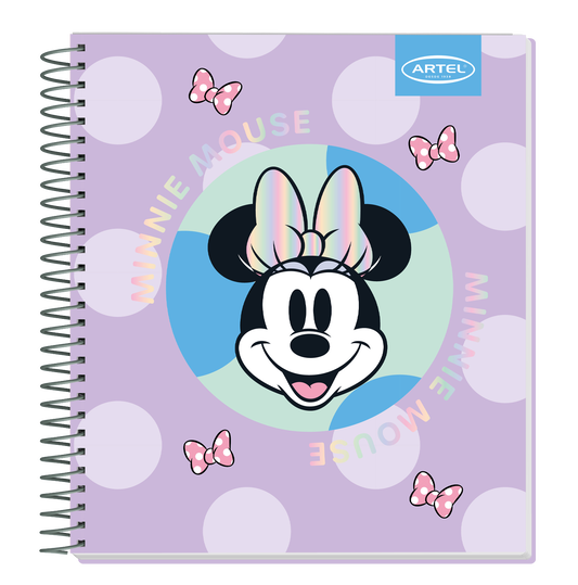 Cuaderno Book Artel 120 Hojas Minnie Lunares
