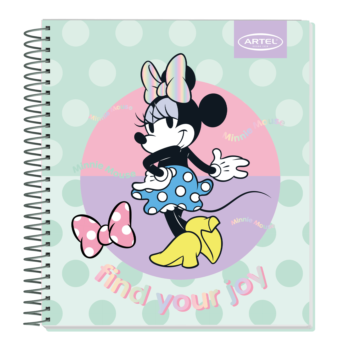 Cuaderno Book Artel 120 Hojas Minnie Lunares
