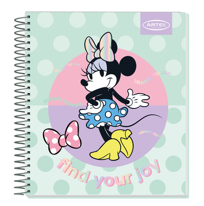 Cuaderno Book Artel 120 Hojas Minnie Lunares