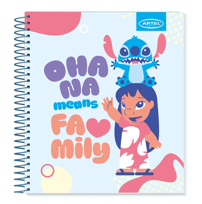 Cuaderno Book Artel 120 Hojas 7Mm Stitch Kawaii