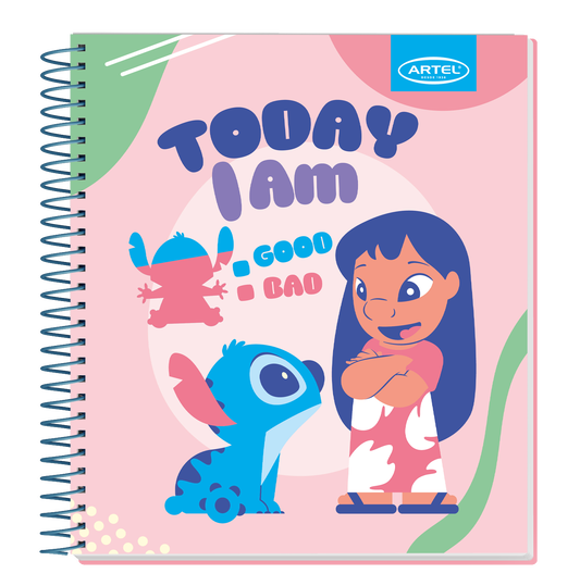 Cuaderno Book Artel 120 Hojas 7Mm Stitch Kawaii