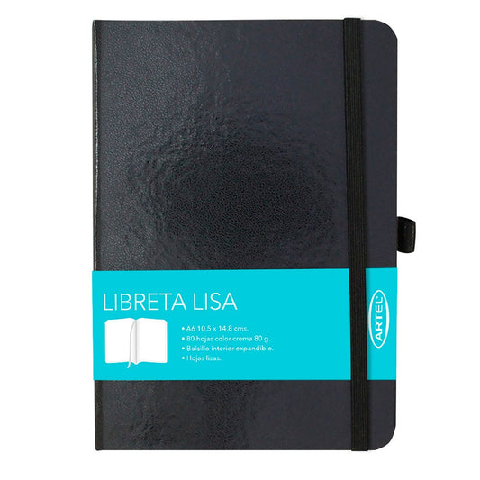 Libreta Negra Lisa A6 Artel