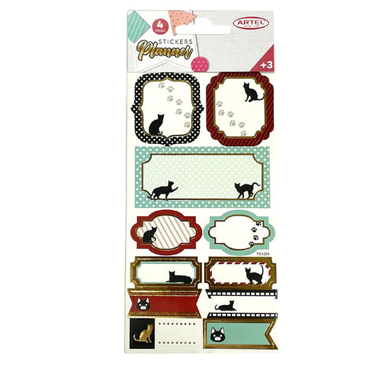 Stickers Gato Planner 4 hojas (170X90MM)