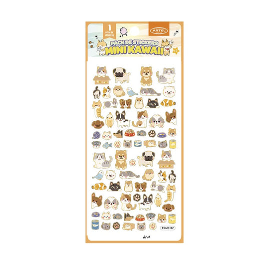 Stickers Mini Kawai Artel - Lámina de Stickers Sorpresa