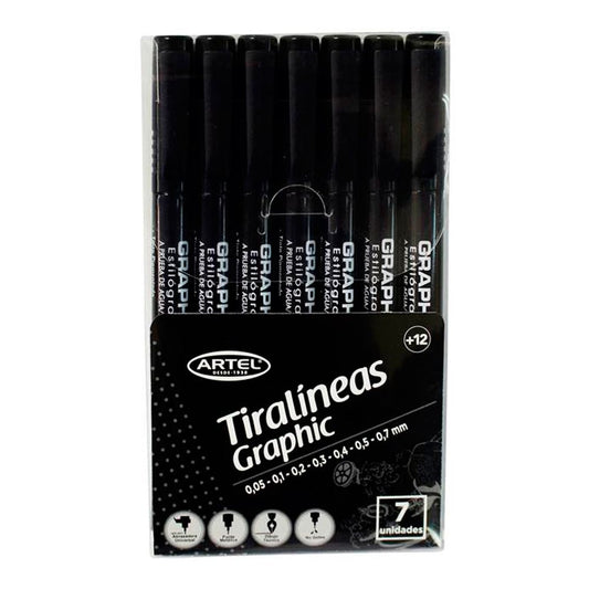Set 7 TiraLineasDiferentes Medidas Artel